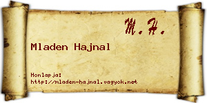 Mladen Hajnal névjegykártya